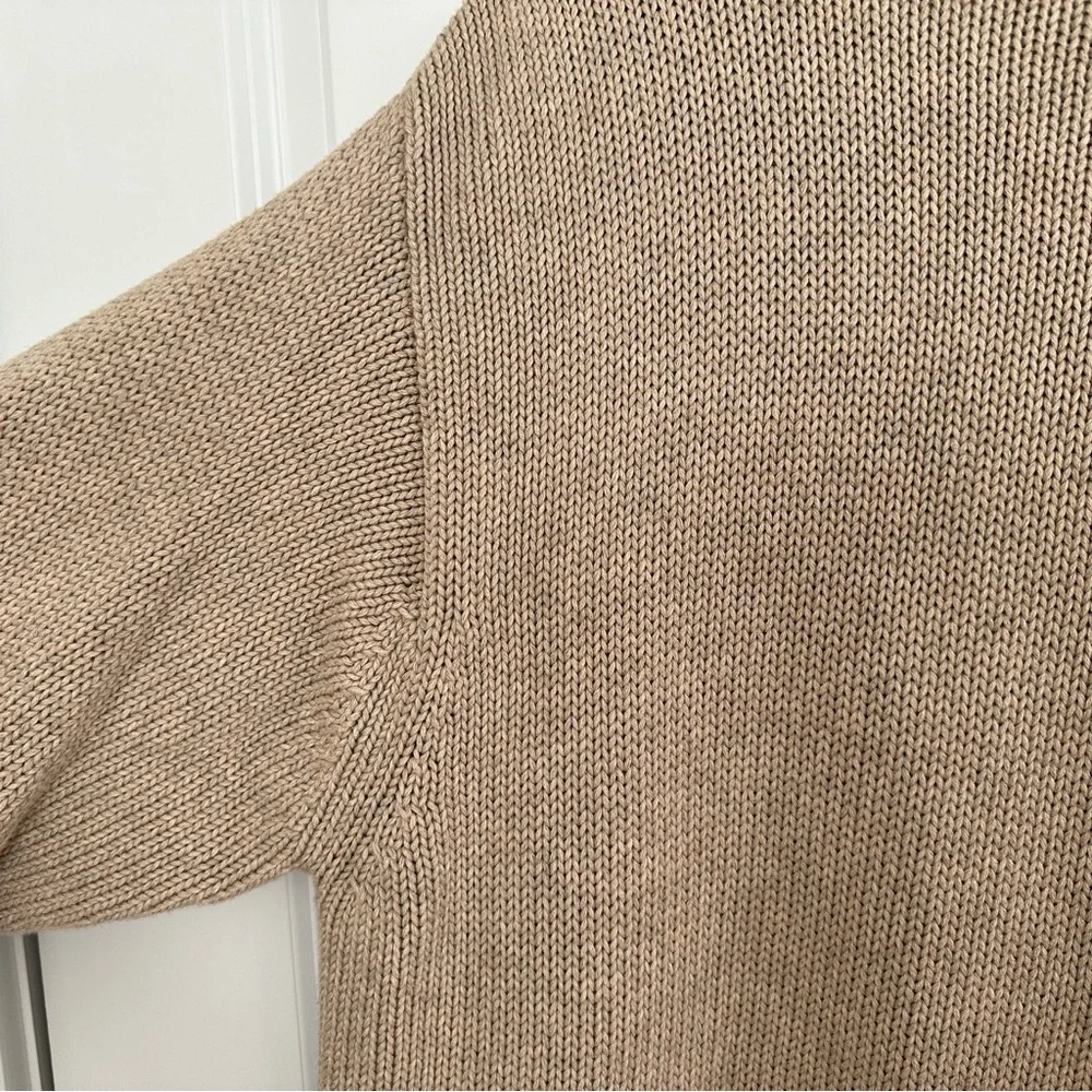 L.L.Bean Fall Tan / Taupe 100% Cotton Crewneck Knit Sweater